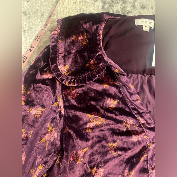 NWT Anthropologie by Pilcro Velevt Keira Collared Button-Front Blouse - Picture 8 of 10